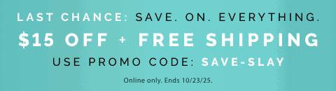 Save $15 off orders $75+