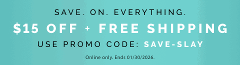 Save $15 off orders $75+