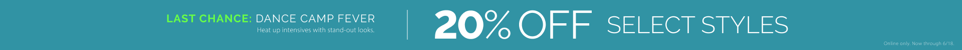 Save on select styles for dance camp this summer 
