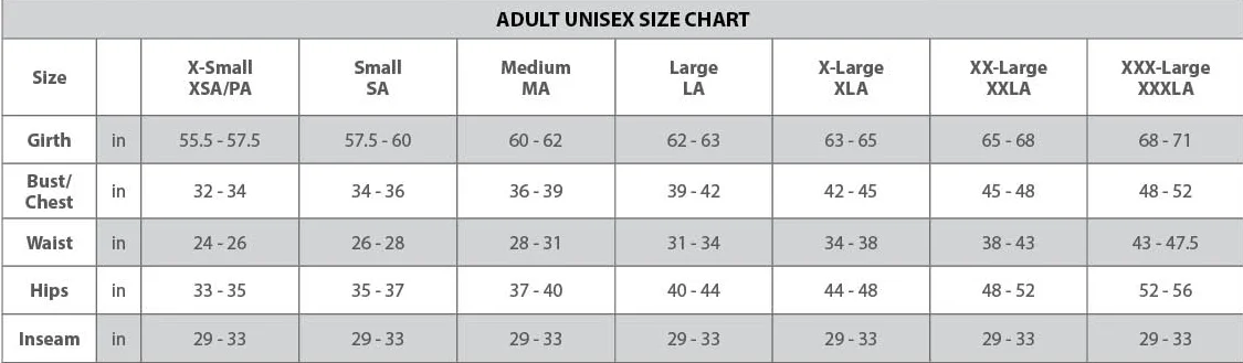 Size Charts - Développé Dancewear